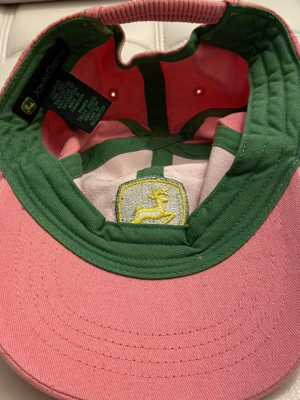 Toddler Girls Pink John Deere Hat